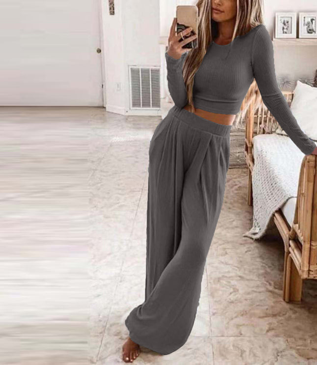 Knitted Casual Home Two Piece Suit