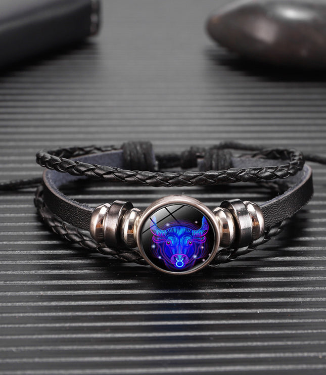 Zodiac Constellation Bracelet Braided Design Bracelet For Men Women Kids