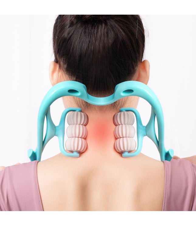 Multifunctional Manual Six-wheel Neck Massager Massage Relieve Roller Massage Tool