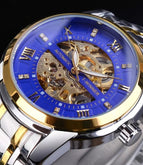 Gold Strap Blue Face