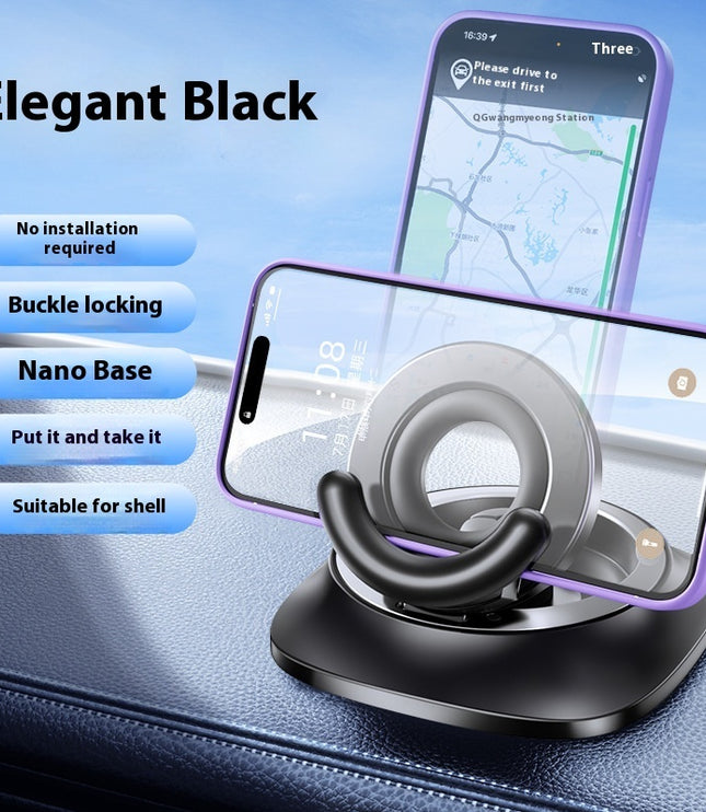 Magnetic Phone Holder With Vacuum Suction Foldable Adjustable Car Mount Magnetic Bracket Suction Nonslip For Busy Commuters