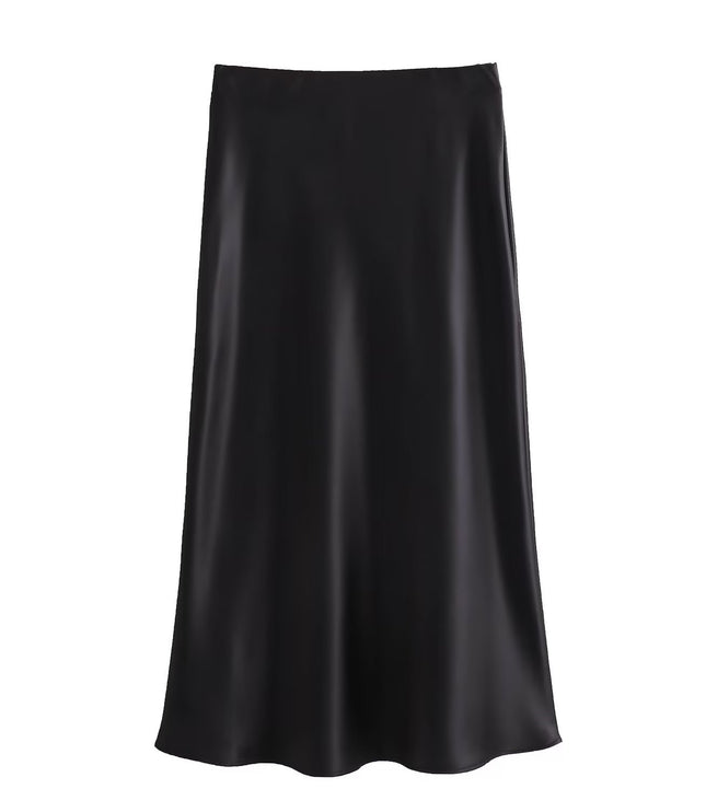 Women's Fashionable Silk Satin High Waist Skirt