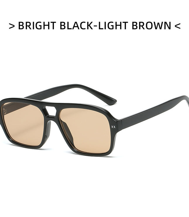 Retro Double Bridge Polygonal Sunglasses For Men And Women