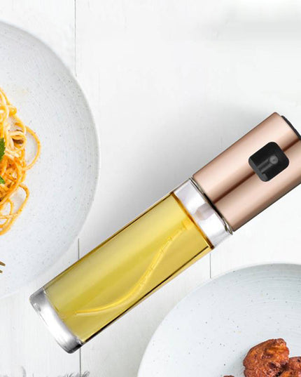BBQ Healthy Kitchen Cooking Oil Vinegar Spray Bottle Push Type Oil Spray BottlePump Oil Tank Leakproof BBQ Sprayer BBQ Tools Kitchen Gadgets