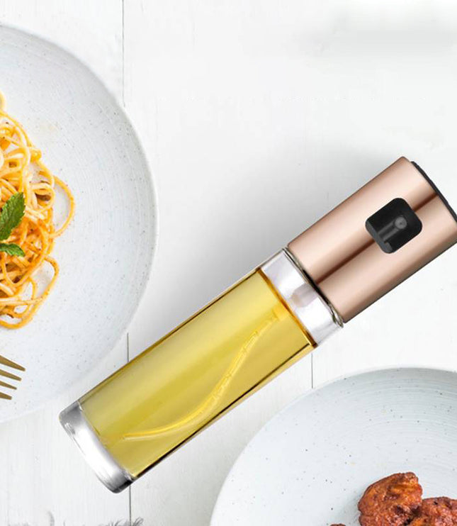 BBQ Healthy Kitchen Cooking Oil Vinegar Spray Bottle Push Type Oil Spray BottlePump Oil Tank Leakproof BBQ Sprayer BBQ Tools Kitchen Gadgets