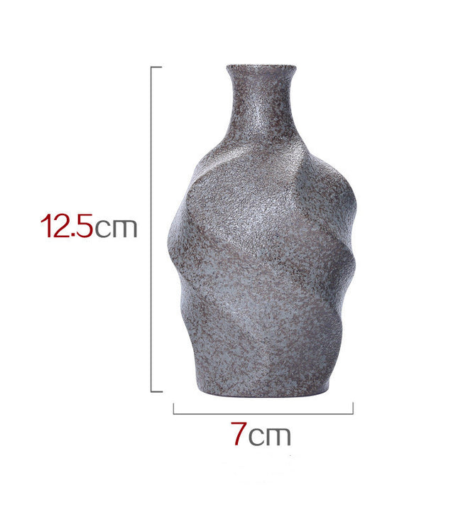 Minimalist Ceramic Art Vase – Black Zen Sculpture Design
