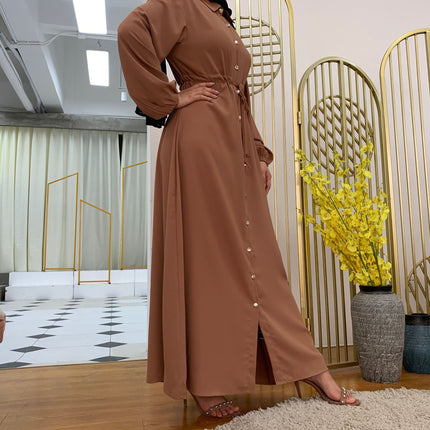 Full-button dress with a neat lapel