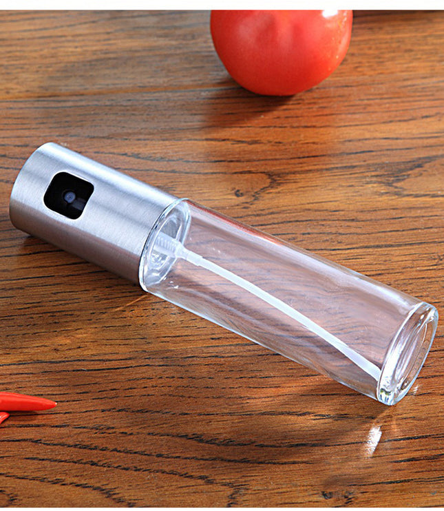 BBQ Healthy Kitchen Cooking Oil Vinegar Spray Bottle Push Type Oil Spray BottlePump Oil Tank Leakproof BBQ Sprayer BBQ Tools Kitchen Gadgets