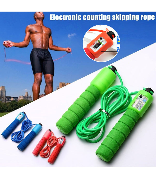 Skipping Rope With Counter Adjustable Length Counter Wear-resistant Foam Cotton Handle JumpRope Exercise Portable Sports Training Equipment