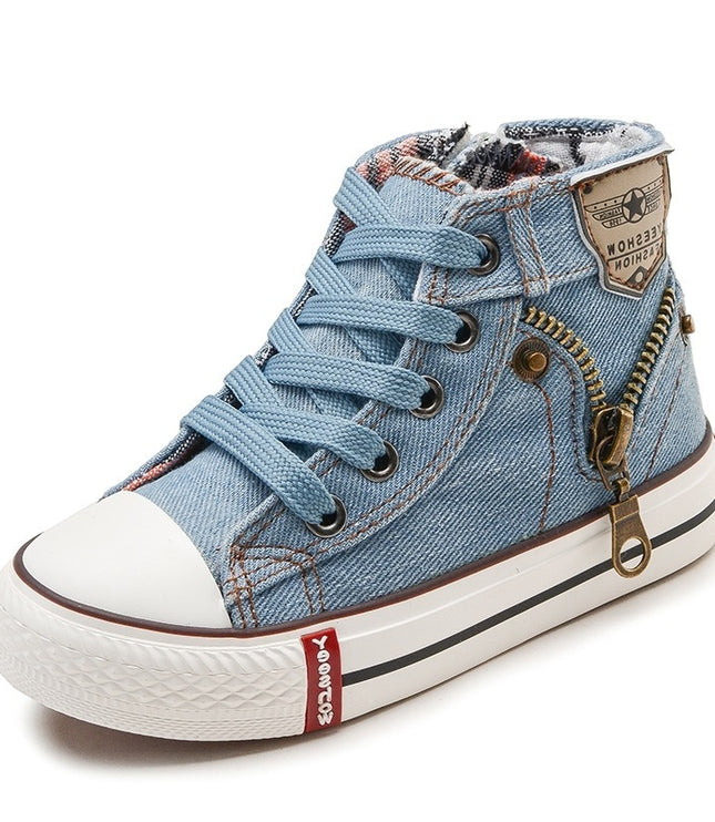 Autumn Expert Skill Children Casual Shoes Boys Girls Sport Shoes Breathable Denim Sneakers Kids Canvas Shoes Baby Boots