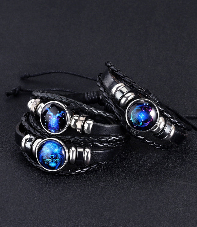 Zodiac Constellation Bracelet Braided Design Bracelet For Men Women Kids