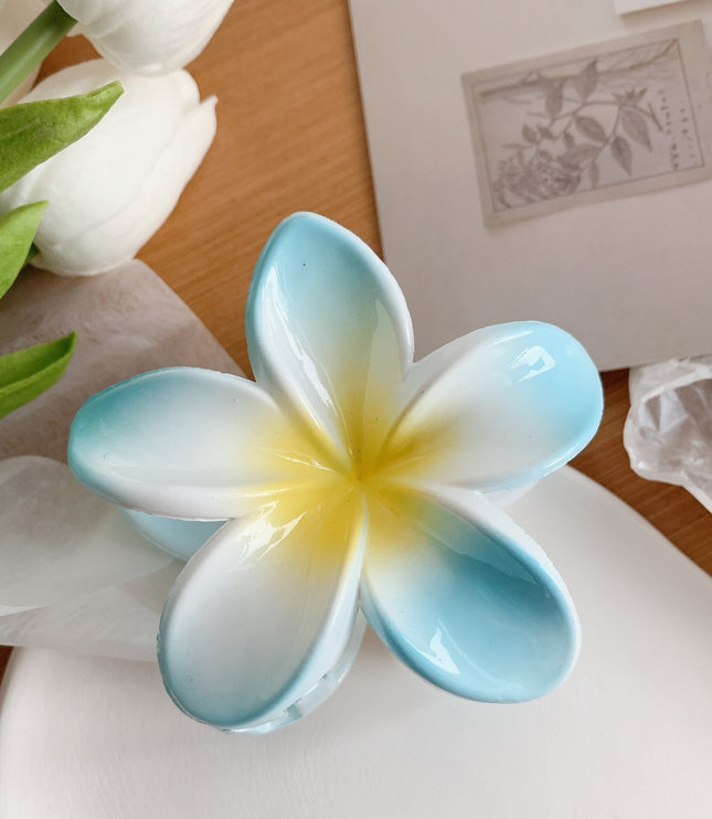 Muweordy Plumeria Hair Clips Flower Hair Clip Trendy Hair Claw Clip Popular Hair Catch Korean Hair Accessories For Women