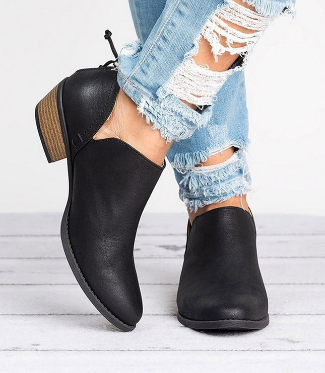 Autumn Women Shoes Retro High Heel Ankle Boots