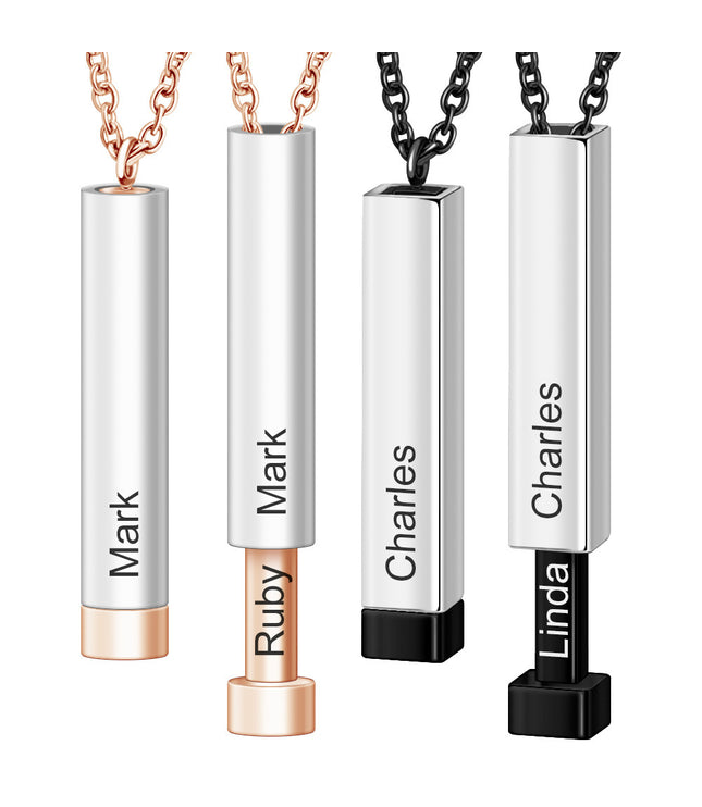 Customize Lovers Name Stainless Steel Necklace Remember Your Most Meaningful Phrase Word