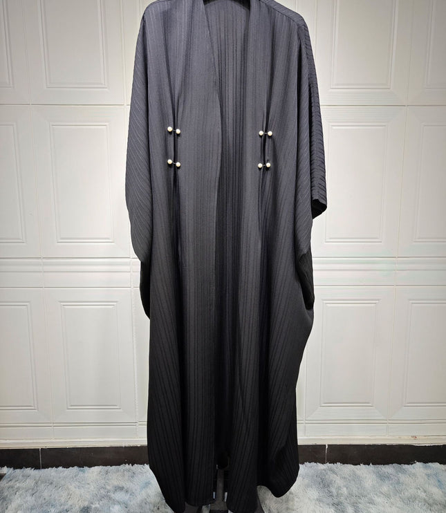 Muslim Women's Wear Modest Modern Fashion Turkish Striped Casual Plus Size Abaya Cardigan Robe