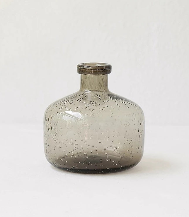 Vintage Bubble Glass Vase Set – Decorative Minimalist Bottles
