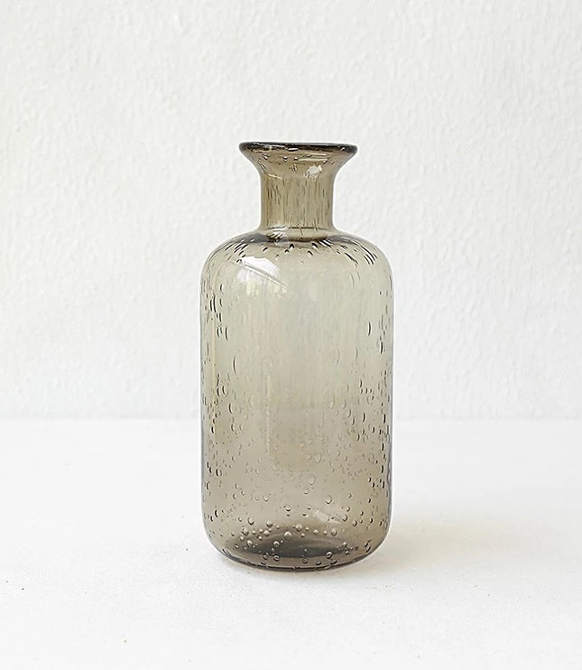 Vintage Bubble Glass Vase Set – Decorative Minimalist Bottles