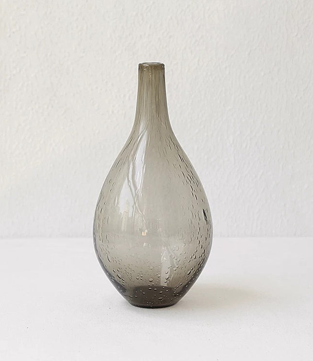 Vintage Bubble Glass Vase Set – Decorative Minimalist Bottles