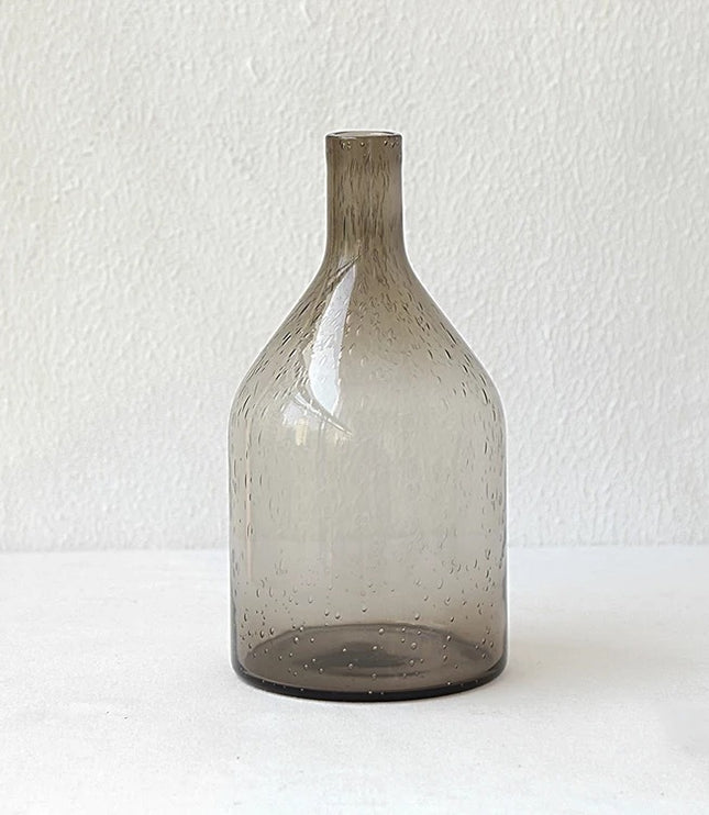 Vintage Bubble Glass Vase Set – Decorative Minimalist Bottles