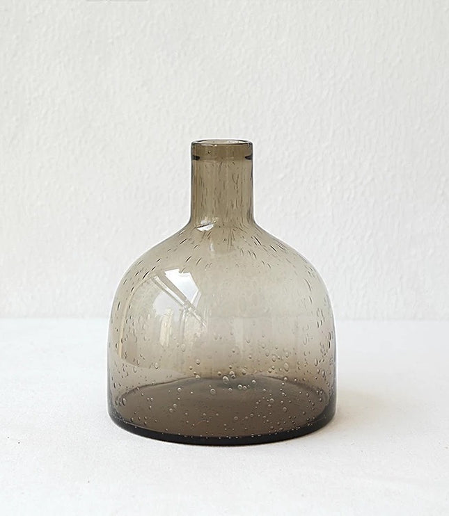 Vintage Bubble Glass Vase Set – Decorative Minimalist Bottles