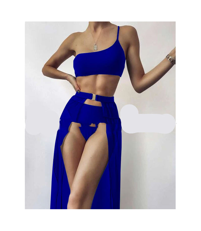 European And American New Three-piece Solid Color Swimsuit Bikini