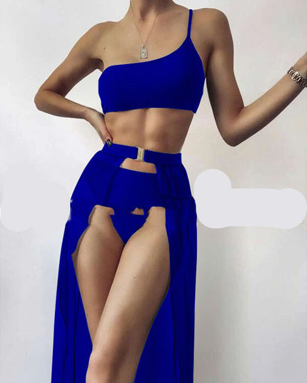 European And American New Three-piece Solid Color Swimsuit Bikini