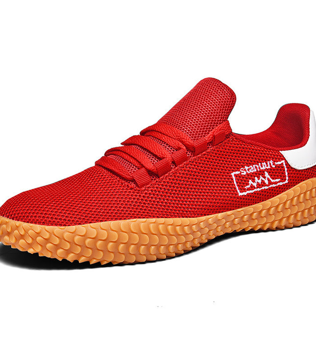 Spring and Summer Flying Woven Casual Shoes Large Men's Shoes Beathable Korean Forrest Gump Sneakers