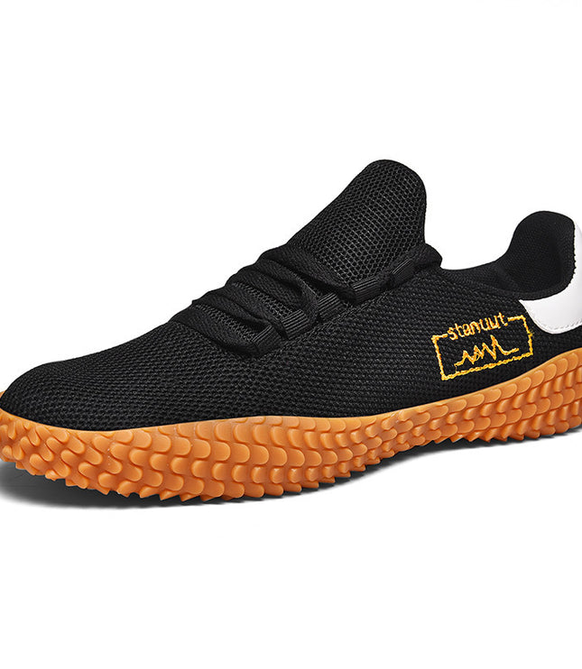 Spring and Summer Flying Woven Casual Shoes Large Men's Shoes Beathable Korean Forrest Gump Sneakers