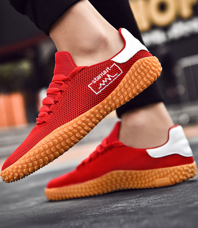 Spring and Summer Flying Woven Casual Shoes Large Men's Shoes Beathable Korean Forrest Gump Sneakers