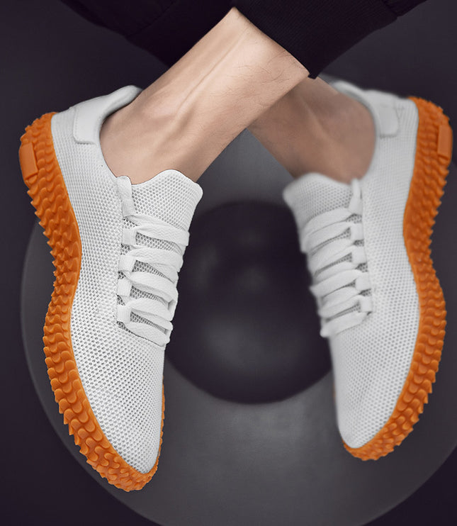 Spring and Summer Flying Woven Casual Shoes Large Men's Shoes Beathable Korean Forrest Gump Sneakers