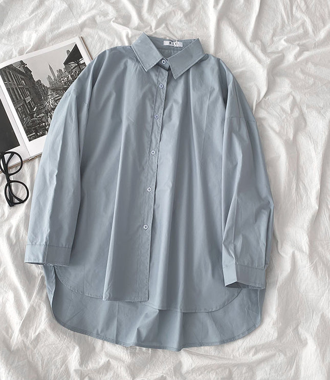 Shirt Black All-Match Student Loose Long Sleeves And Wear White Shirts For Women