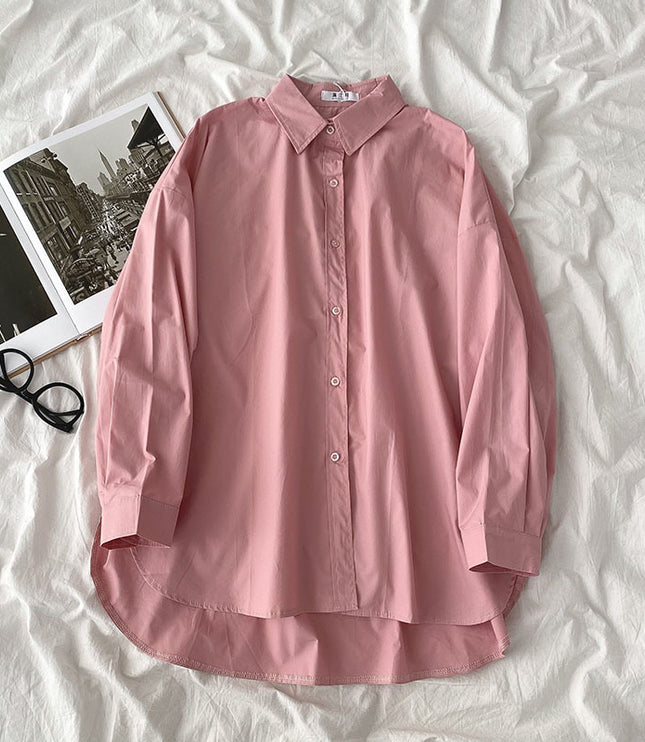 Shirt Black All-Match Student Loose Long Sleeves And Wear White Shirts For Women