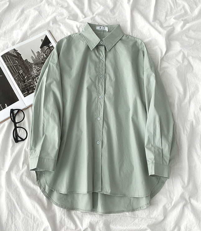 Shirt Black All-Match Student Loose Long Sleeves And Wear White Shirts For Women