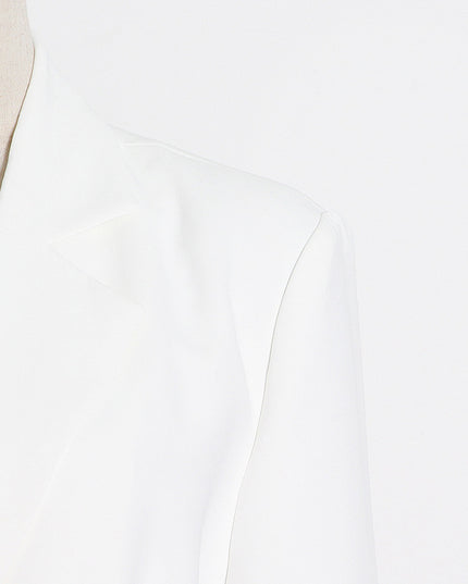 Temperament Commuting Show Slim Fragrance Korean White Slim Fit Single Breasted Suit Collar Coat Women'S Wear