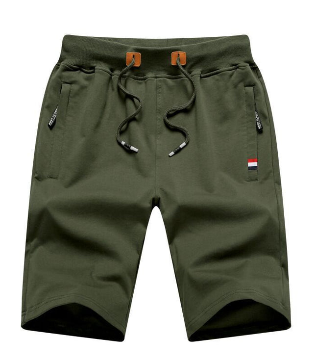 Shorts Men's Summer Five Point Pants Sports Running Pants Knit Pants Loose Men's Solid Color Plus Size Casual Pants