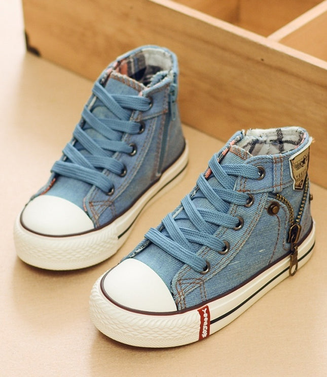 Autumn Expert Skill Children Casual Shoes Boys Girls Sport Shoes Breathable Denim Sneakers Kids Canvas Shoes Baby Boots