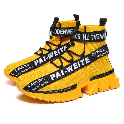 Yellow, White, Black, Sneakers for Men and Women