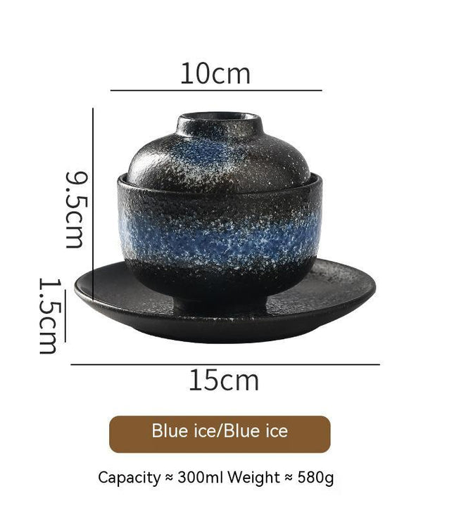 Japanese Style Tableware Ceramic Soup Bowl With Lid Tureen