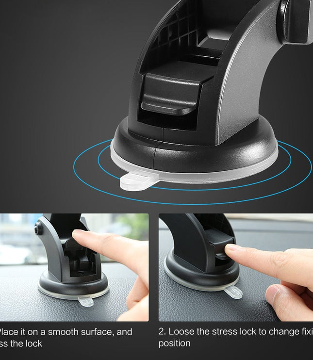 Car Phone Holder Long Rod Telescopic Car Dashboard Suction Cup Type