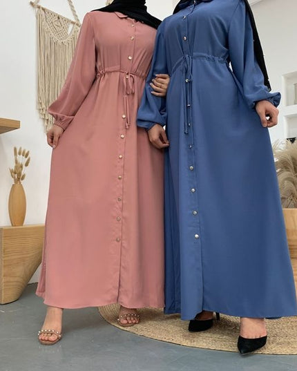 Full-button dress with a neat lapel