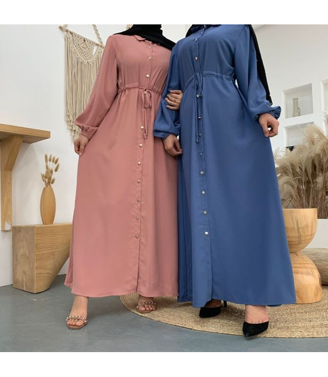Full-button dress with a neat lapel