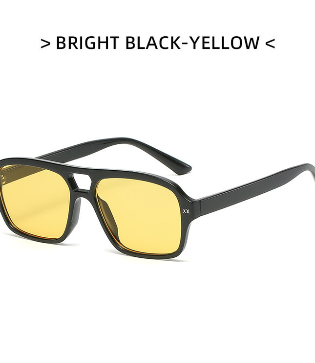 Retro Double Bridge Polygonal Sunglasses For Men And Women
