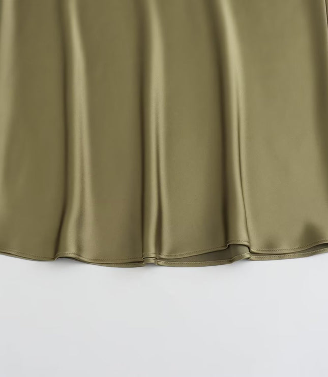 Women's Fashionable Silk Satin High Waist Skirt