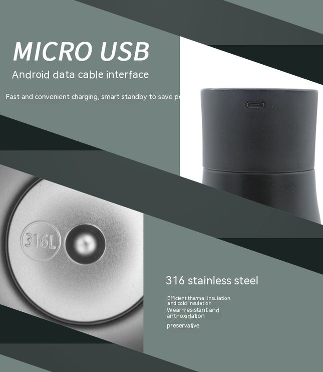 Intelligent Display Temperature Sterilization Vacuum Cup Stainless Steel