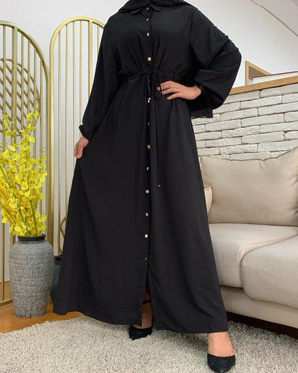 Full-button dress with a neat lapel
