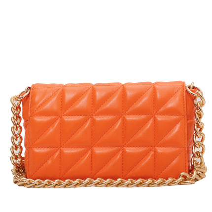 Large Underarm Bag Soft Leather Black Diamond Chain Bag