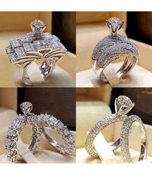 Women’s Zircon Inlaid Alloy Ring – Stylish and Durable Accessory