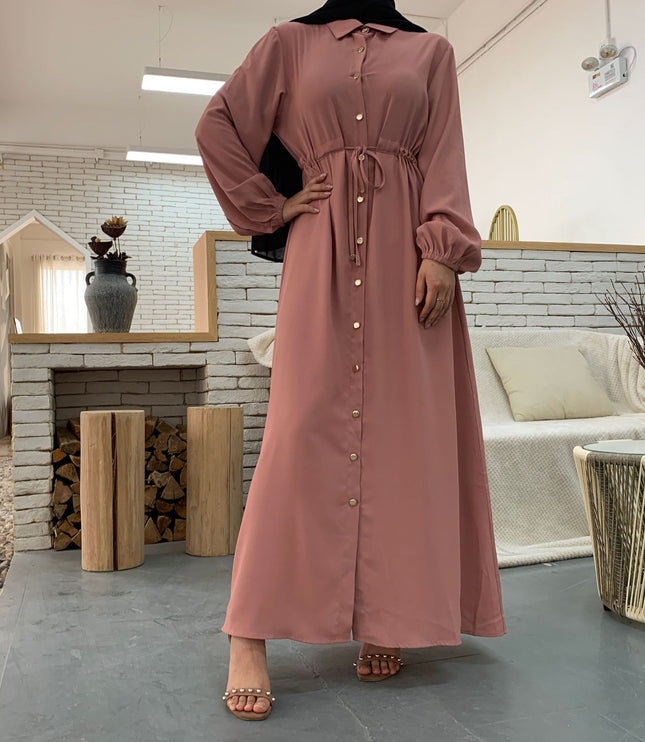 Full-button dress with a neat lapel