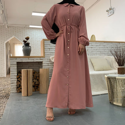 Full-button dress with a neat lapel