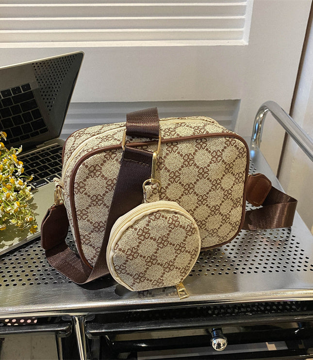 Vintage Pattern Crossbody Bags For Women Shoulder Shell Bag Trend Small Purse And Handbag Luxury Designer Female Square Bag Women's Bag